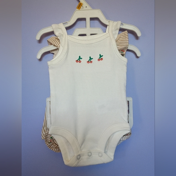 Carter's Striped Tan and White Kids Matching Set - Picture 2 of 4